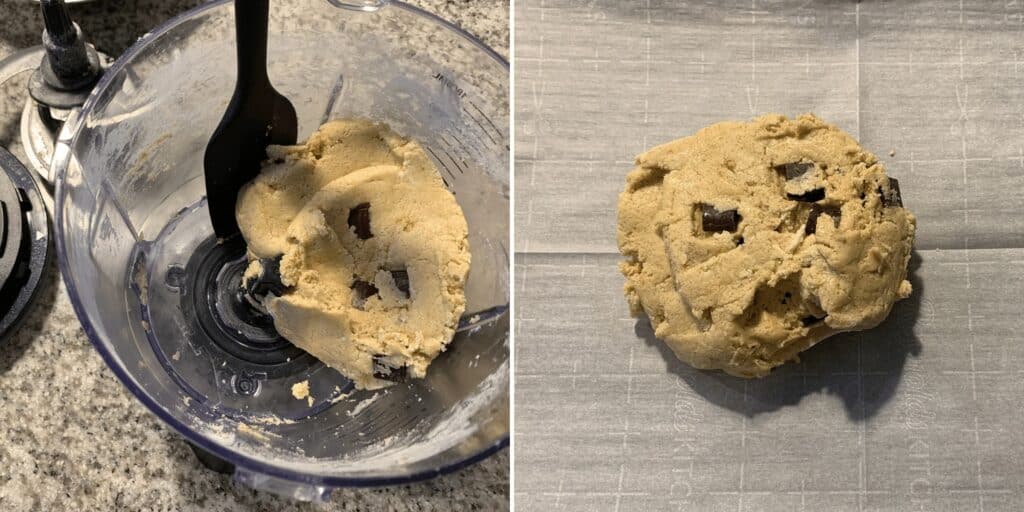 forming the final cookie dough with a rubber spatula