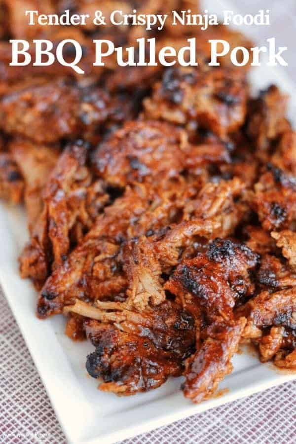 A simple recipe for tender and crispy BBQ pulled pork that’s seared, pressure cooked, and broiled all in one pot thanks to the Ninja Foodi. Recipe includes instructions for Instant Pot, slow cooker, and other cooking methods. 