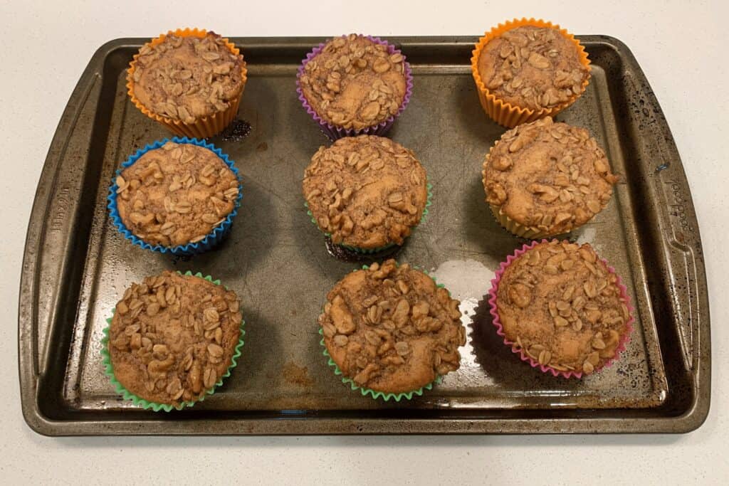 coffee cake protein muffins after baking