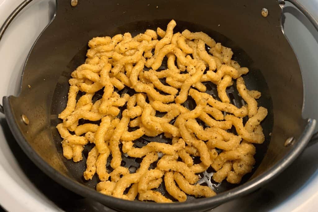 pasta after air frying for 7 minutes