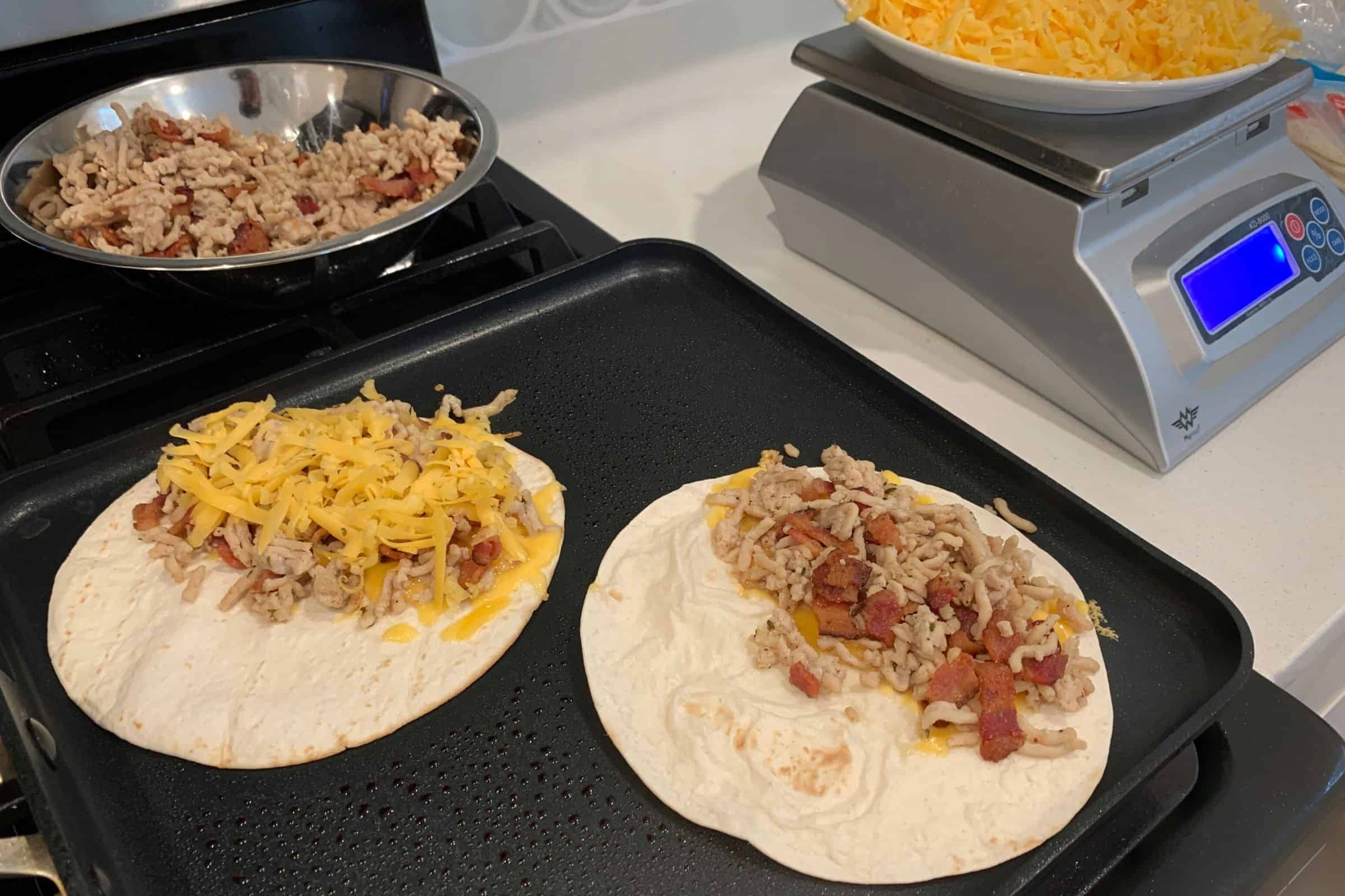 5Ingredient Bacon Ranch Ground Chicken Quesadillas