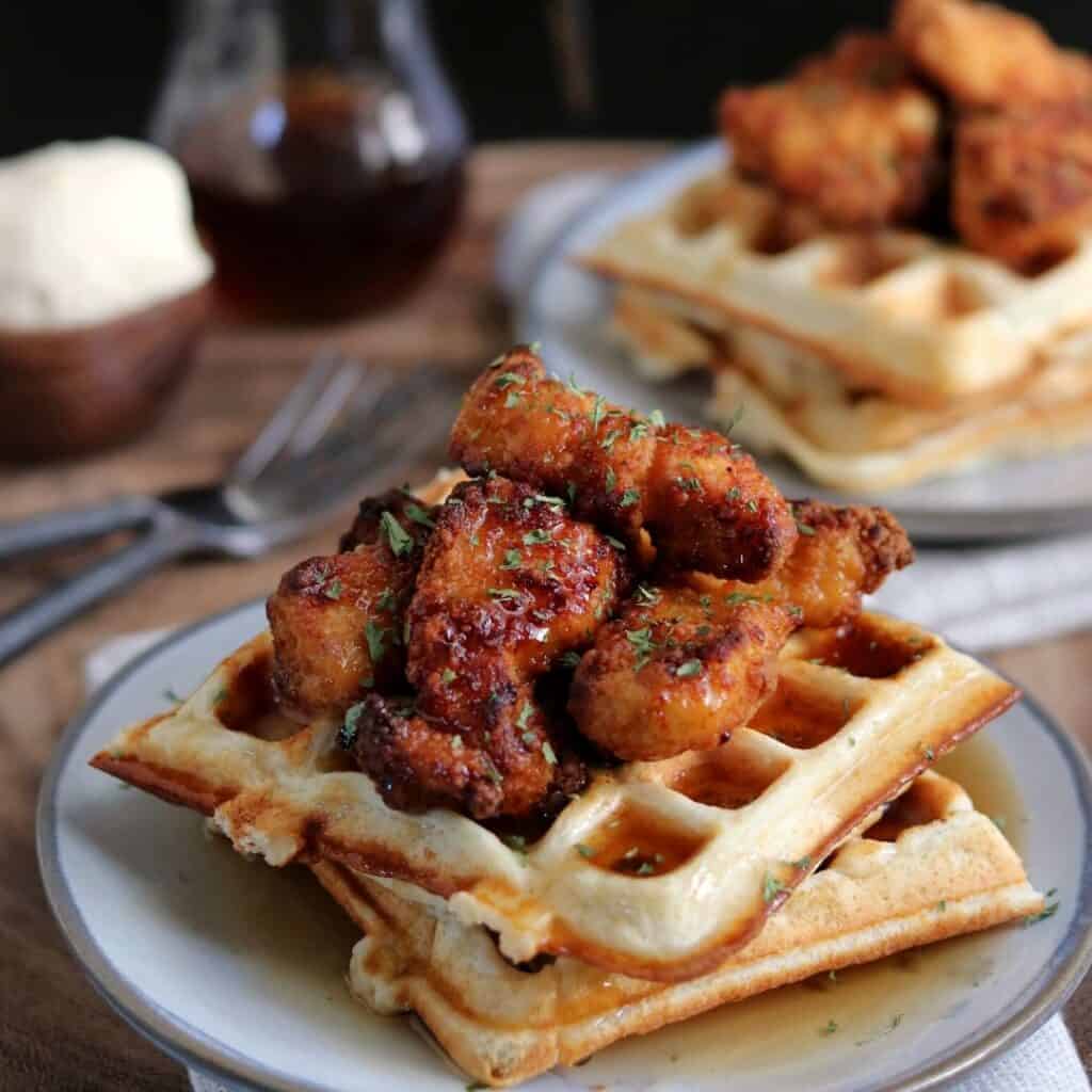 20Minute, 4Ingredient Chicken and Protein Waffles
