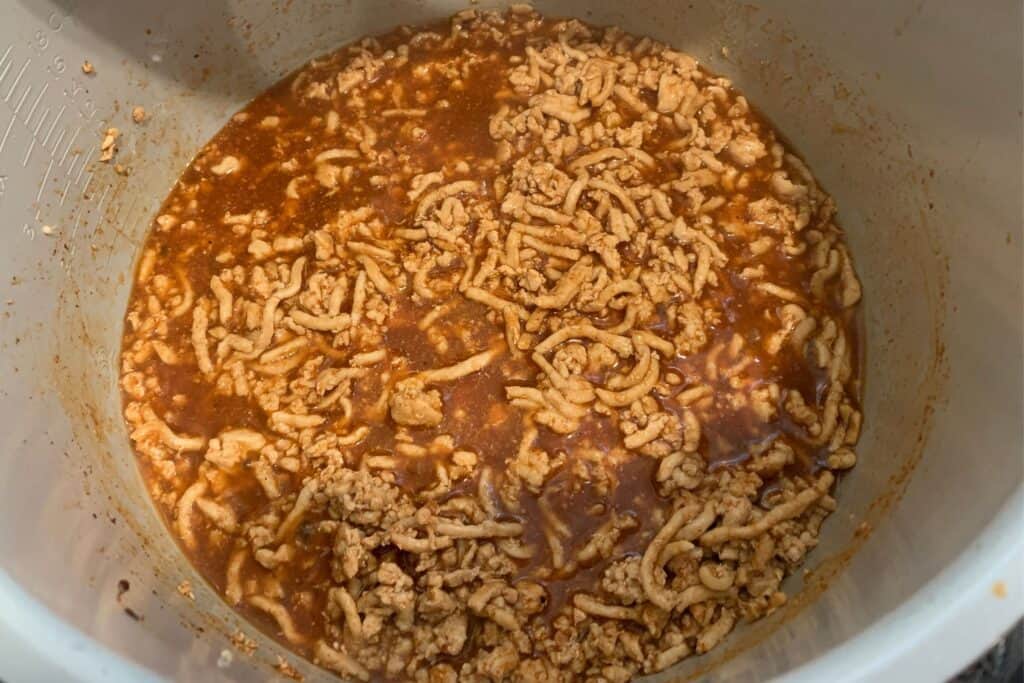 ground chicken with bbq sauce, chicken broth, and lime juice