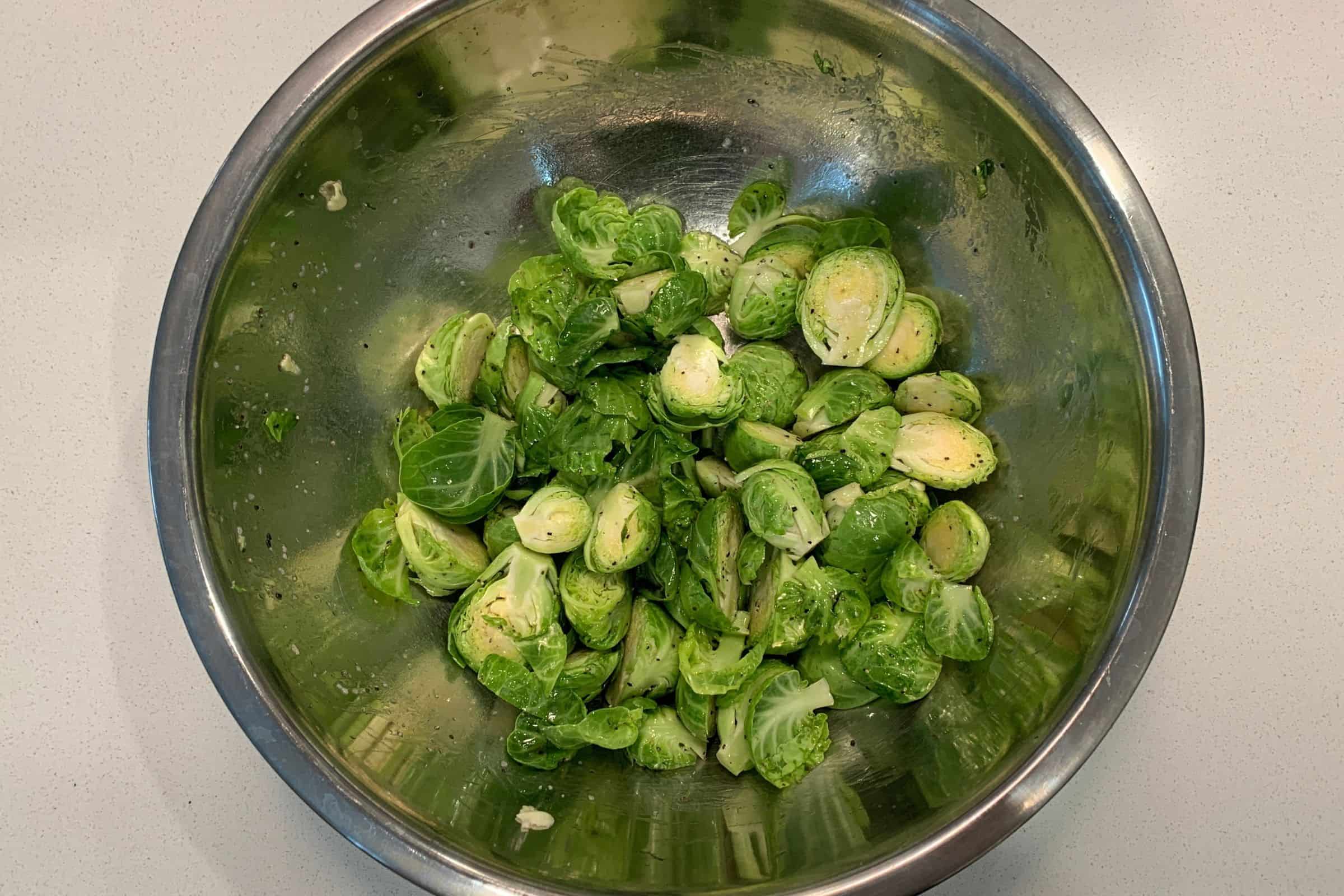Air Fryer Sweet Chili Chicken and Brussels Sprouts