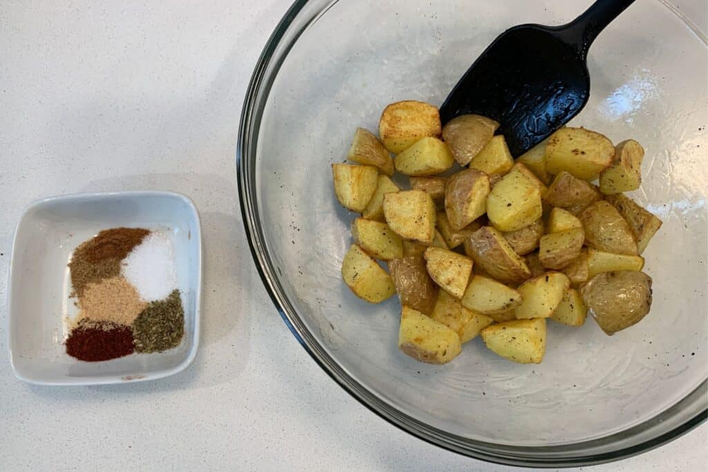 air fried potatoes with the Mexican potatoes seasoning