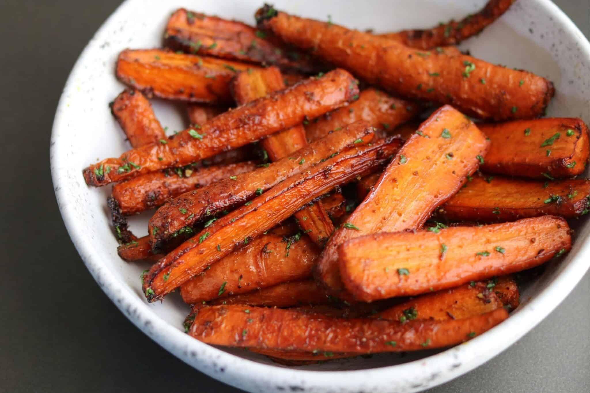 Balsamic Roasted Air Fryer Carrots Kinda Healthy Recipes