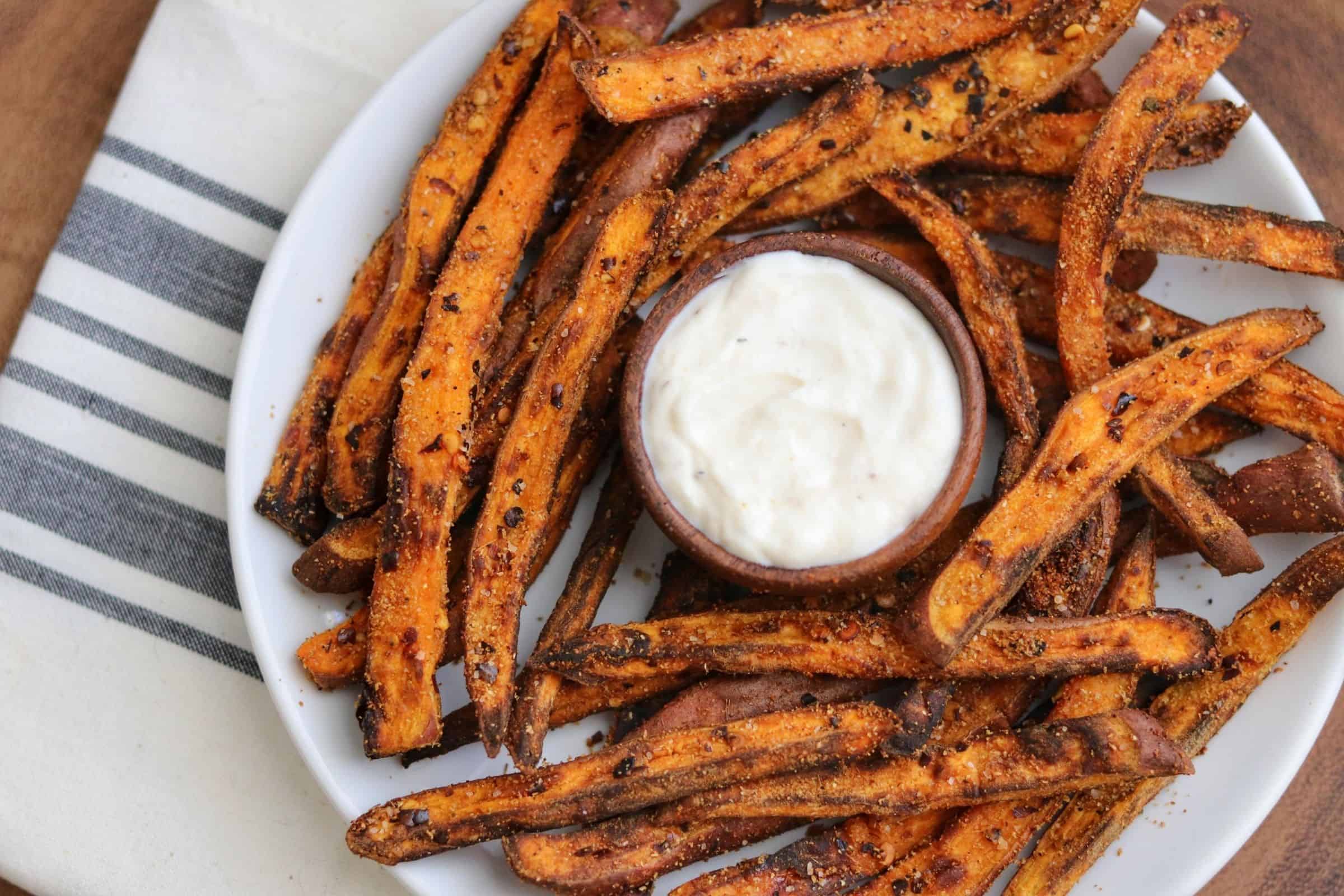 Spicy Air Fryer Sweet Potato Fries Featured Image 