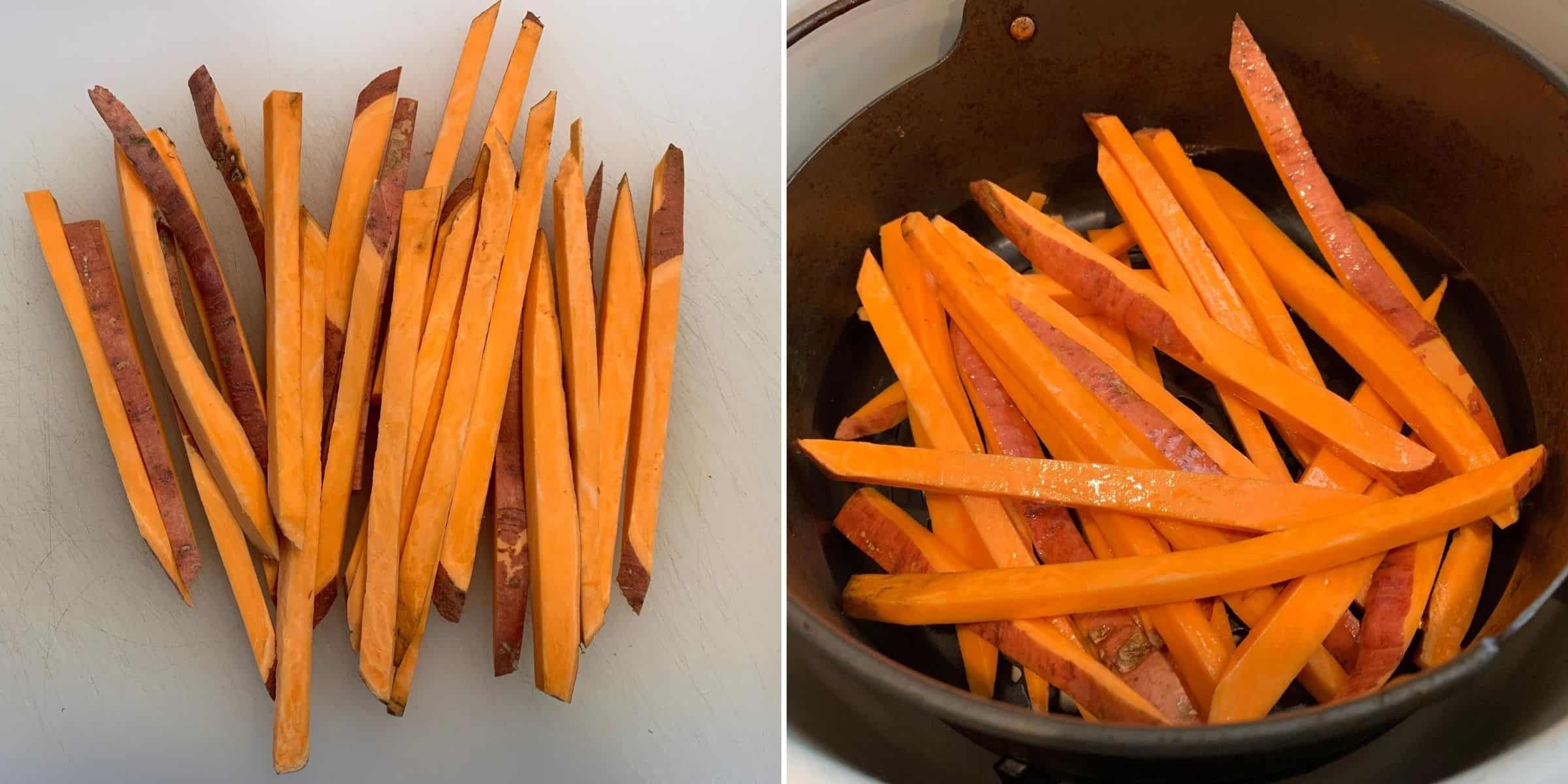 air fried sweet potato fries