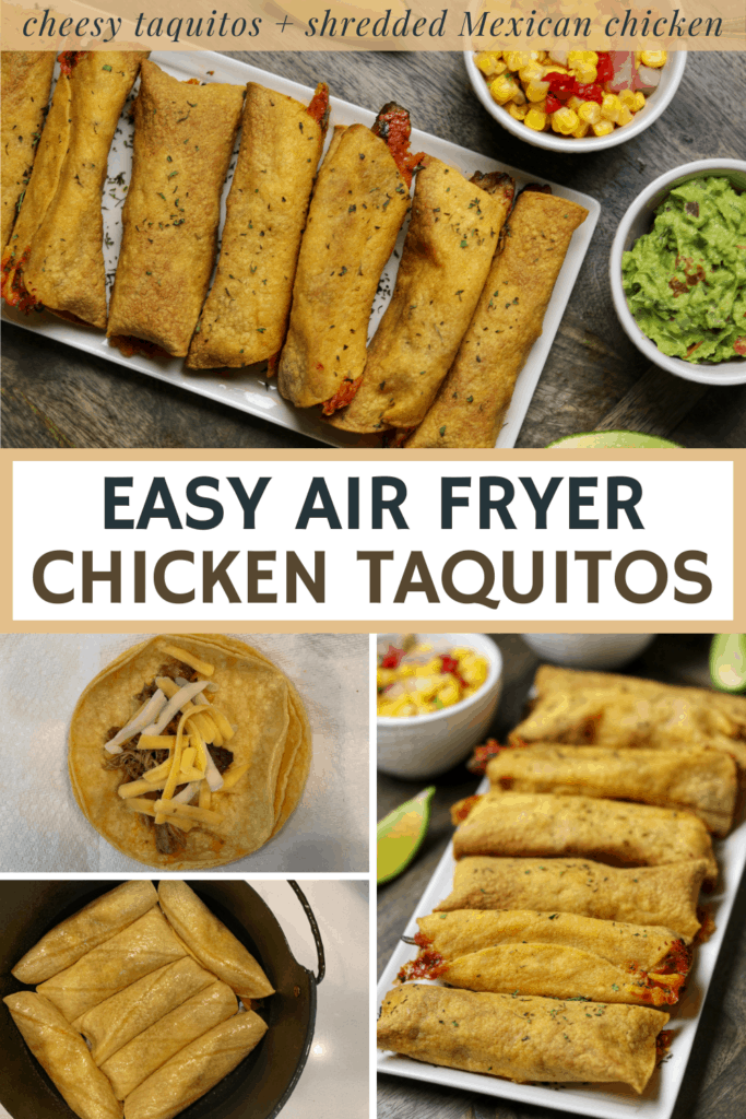 20-Minute Air Fryer Taquitos with Shredded Mexican Chicken and Cheese