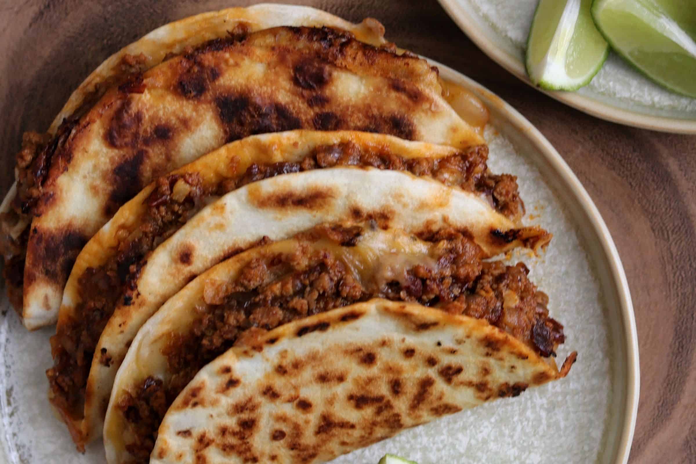 3 grilled tacos with chipotle instant pot taco meat and cheese
