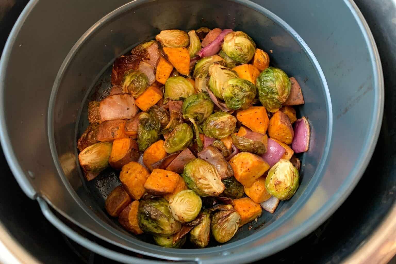 Roasted Brussels Sprouts and Sweet Potatoes (Air Fryer or Oven)