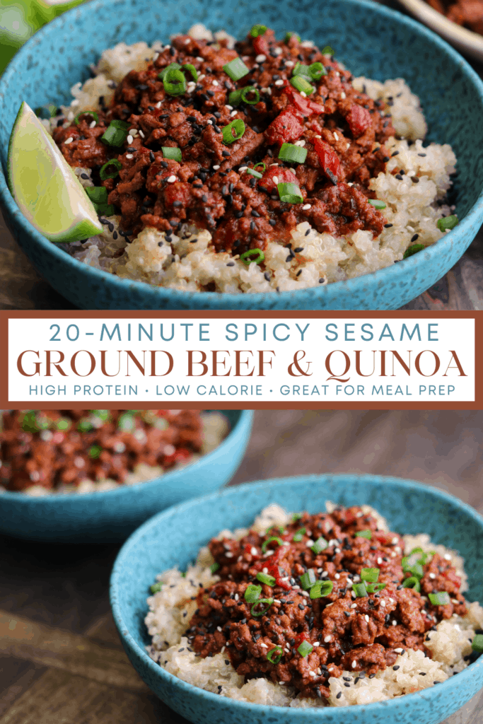 20-Minute Spicy Sesame Ground Beef and Quinoa Bowls