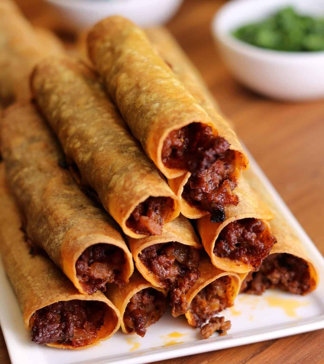 Beef and Cheese Baked Taquitos Kinda Healthy Recipes