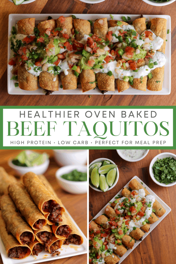 Beef and Cheese Baked Taquitos Kinda Healthy Recipes