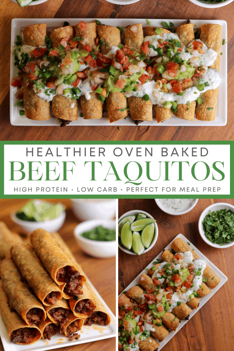 Beef and Cheese Baked Taquitos - Kinda Healthy Recipes