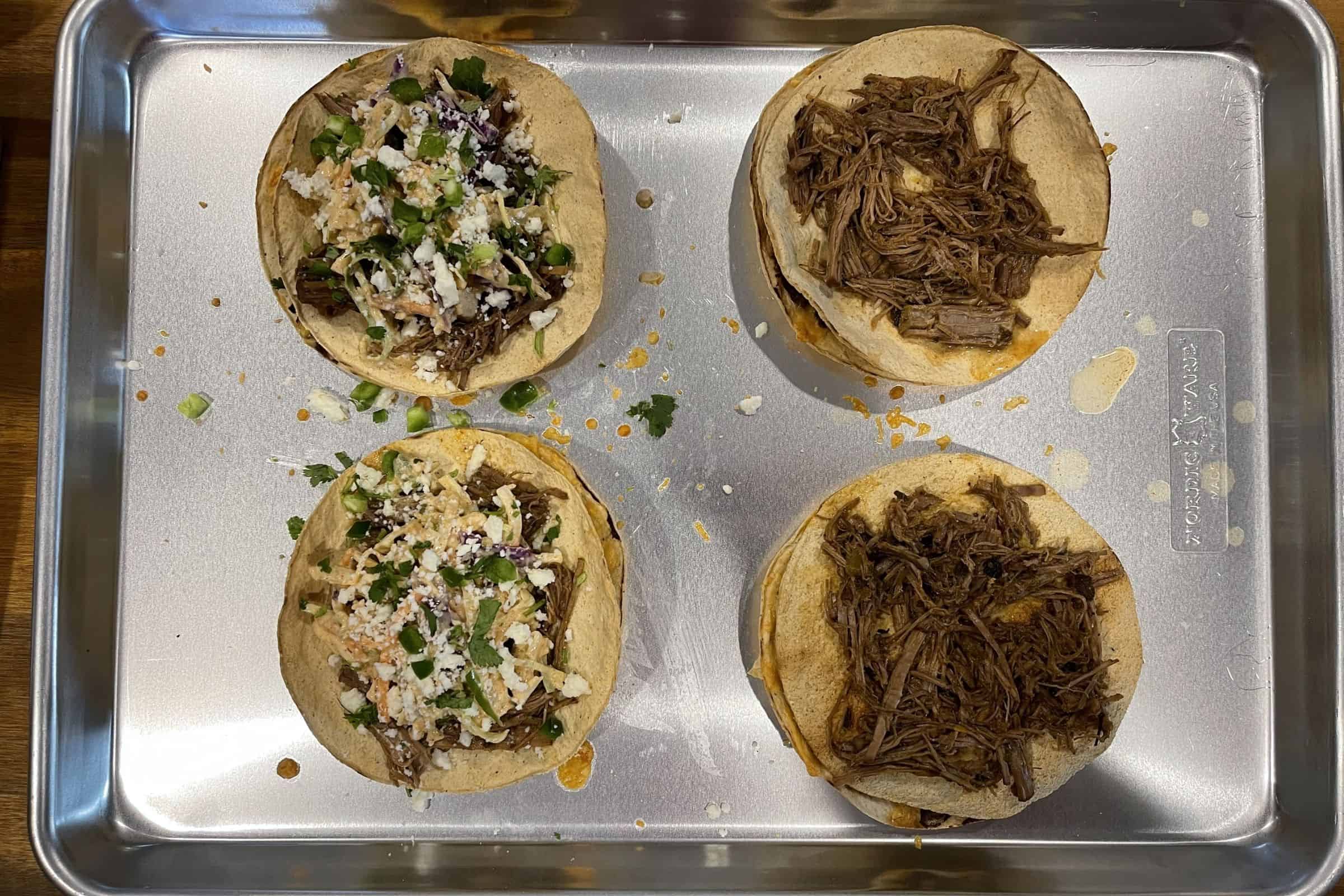 Double Stacked Barbacoa Beef Tostadas Kinda Healthy Recipes