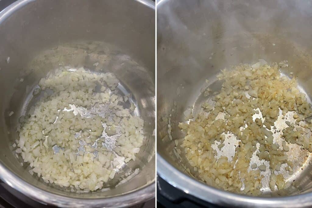 sautéed onion and garlic in the Instant Pot