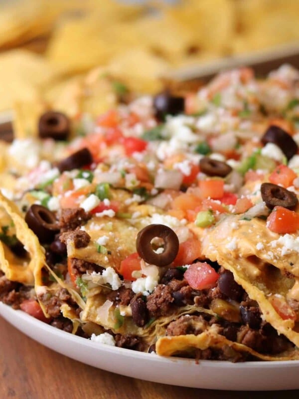 trash can nachos on a plate