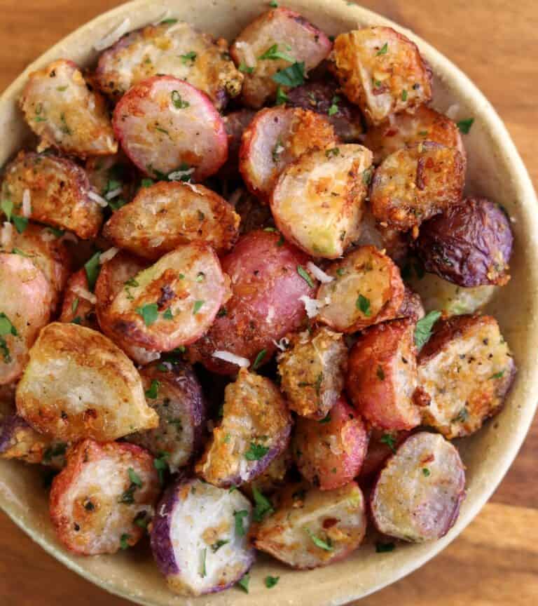 Garlic Parmesan Air Fryer Roasted Radishes A Keto Potato Substitute