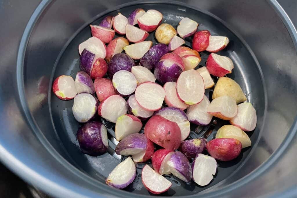 radishes in the instant pot air fryer basket