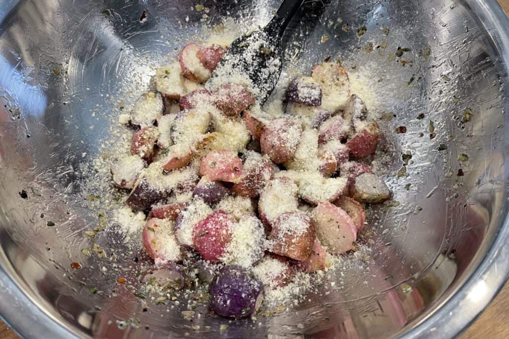radishes with grated parmesan
