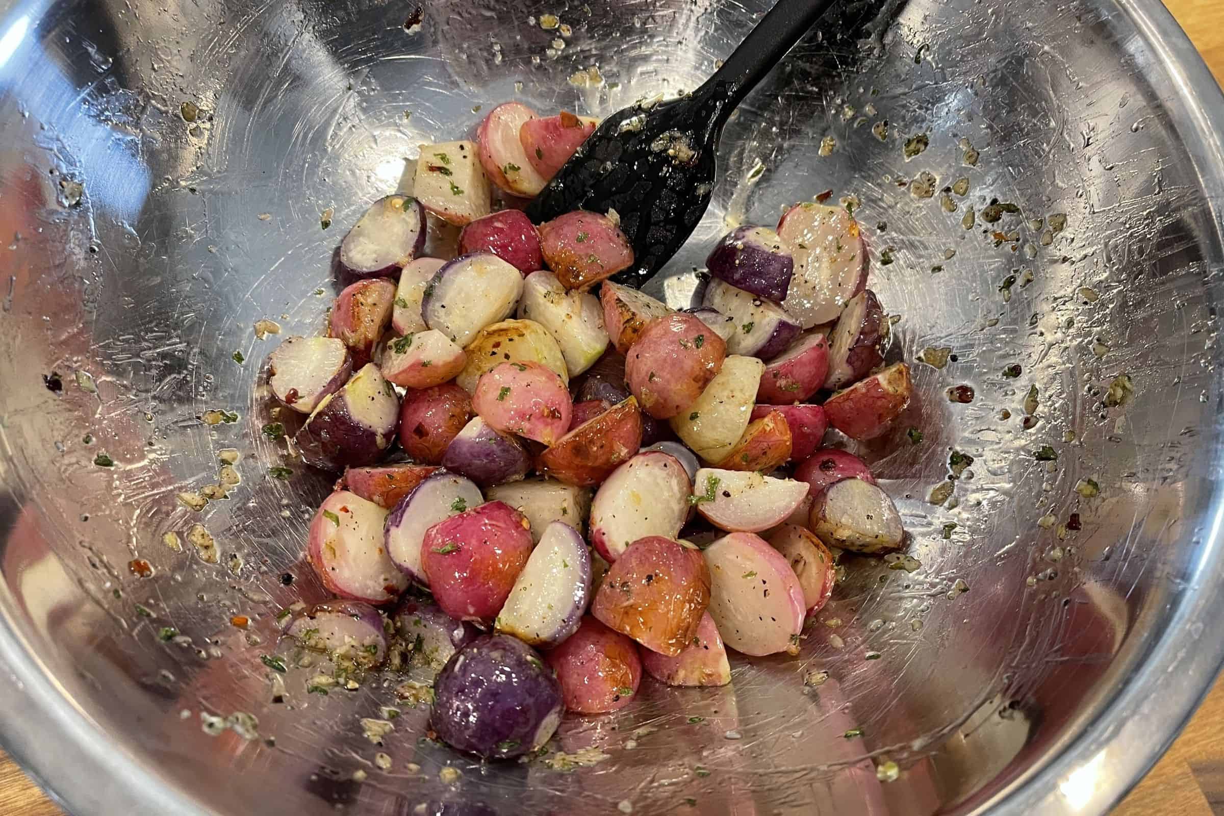 Garlic Parmesan Air Fryer Roasted Radishes A Keto Potato Substitute