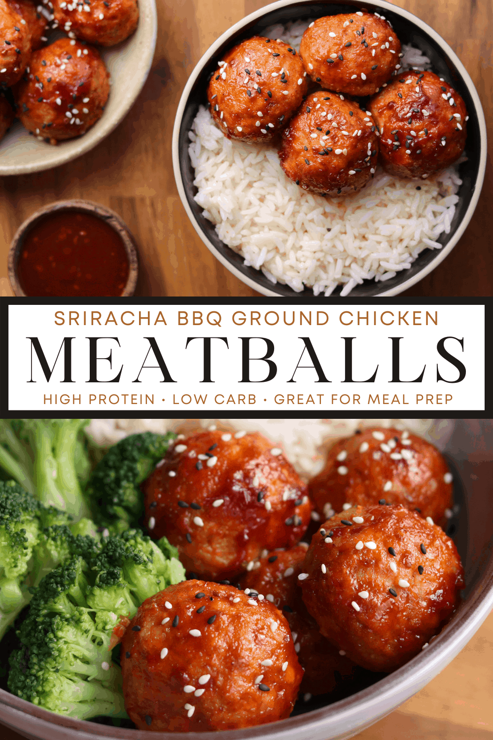Baked Sriracha BBQ Ground Chicken Meatballs - Kinda Healthy Recipes
