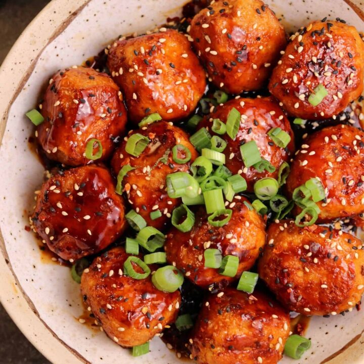 Pan Fried Firecracker Chicken Meatballs