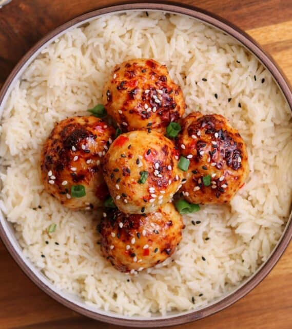 Sweet Chili Chicken Air Fryer Meatballs