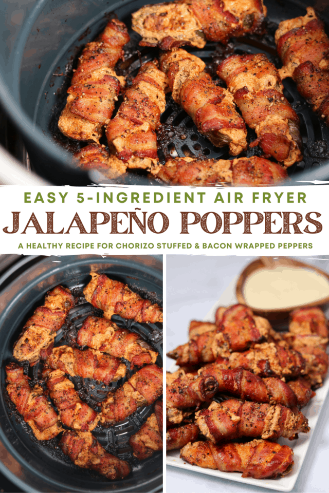 Bacon Wrapped Air Fryer Jalapeño Poppers - Kinda Healthy Recipes