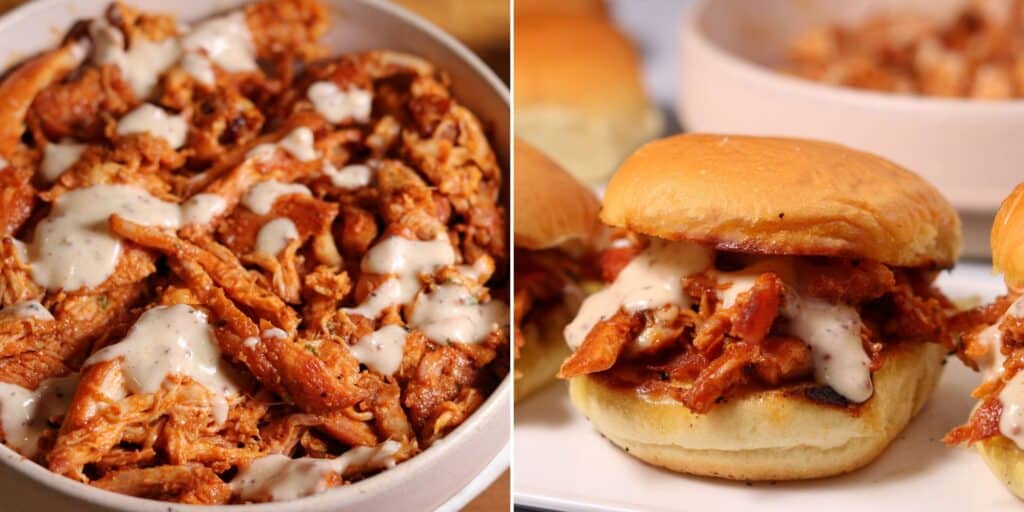 pulled chicken and smoked chicken sliders