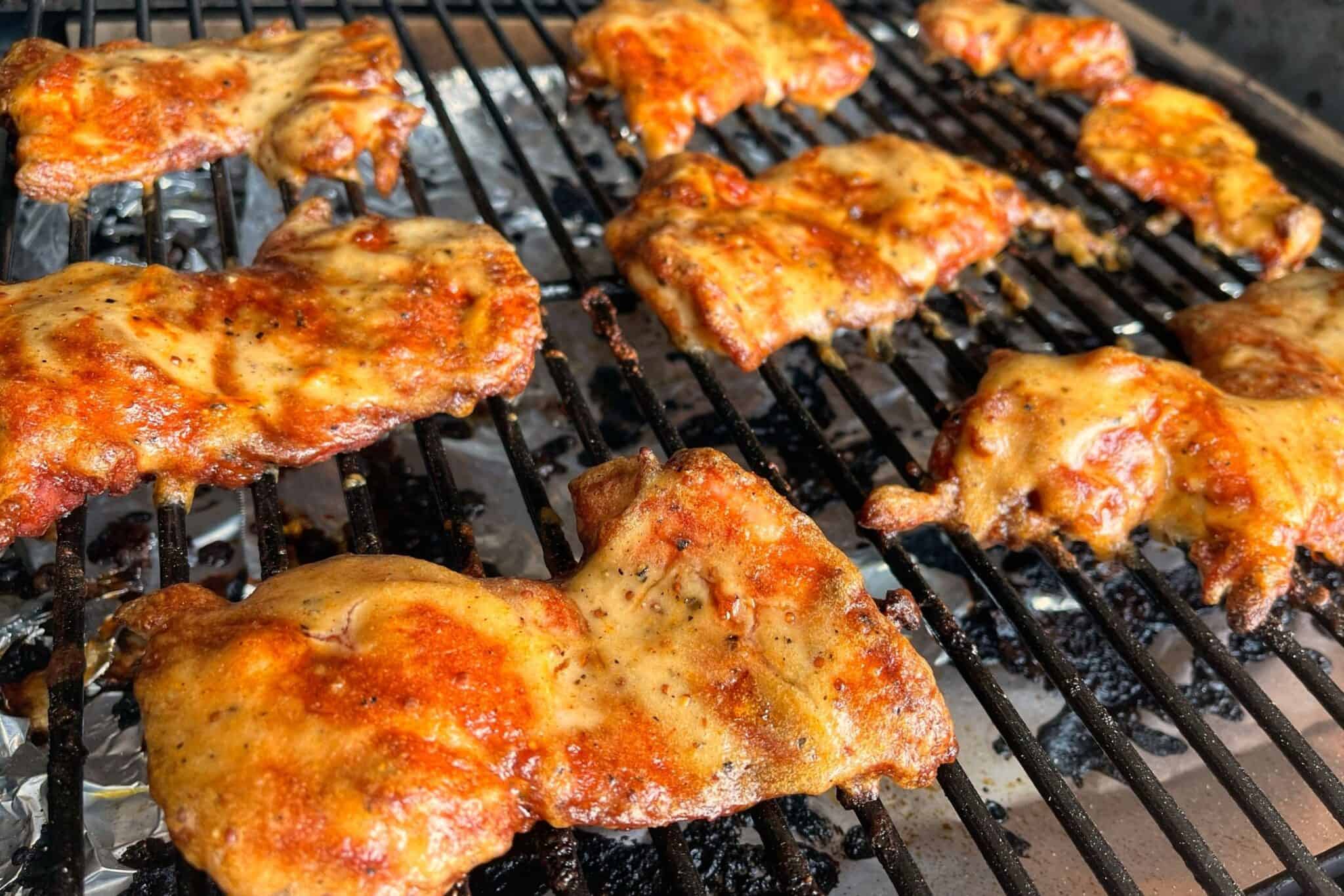 BBQ Smoked Chicken Thighs with Alabama White Sauce