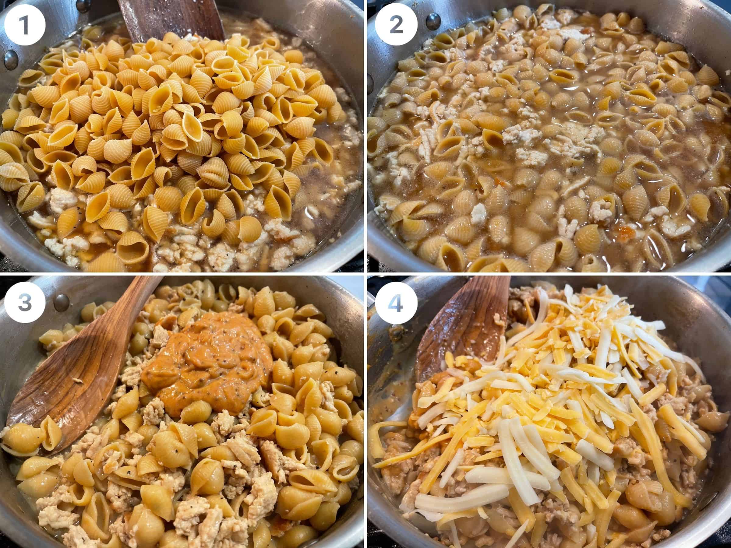 High Protein Cheeseburger Pasta with Ground Chicken