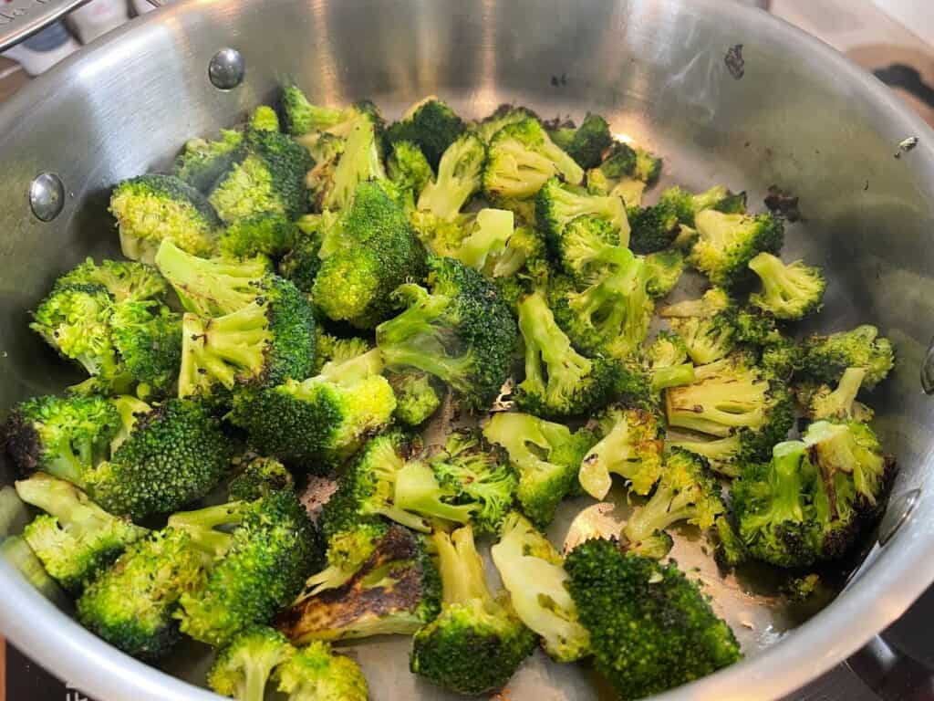 roasted broccoli in olive oil