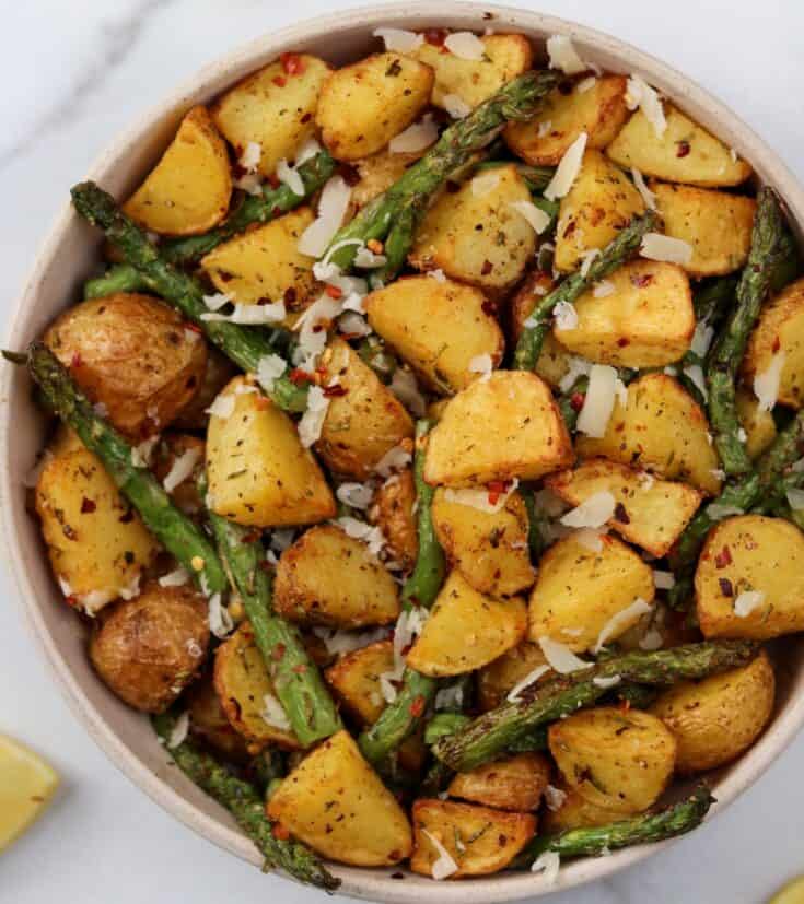 Air Fryer Asparagus and Potatoes Kinda Healthy Recipes