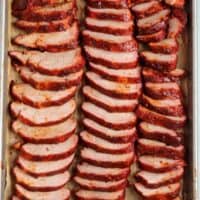 slices of Traeger smoked pork tenderloin