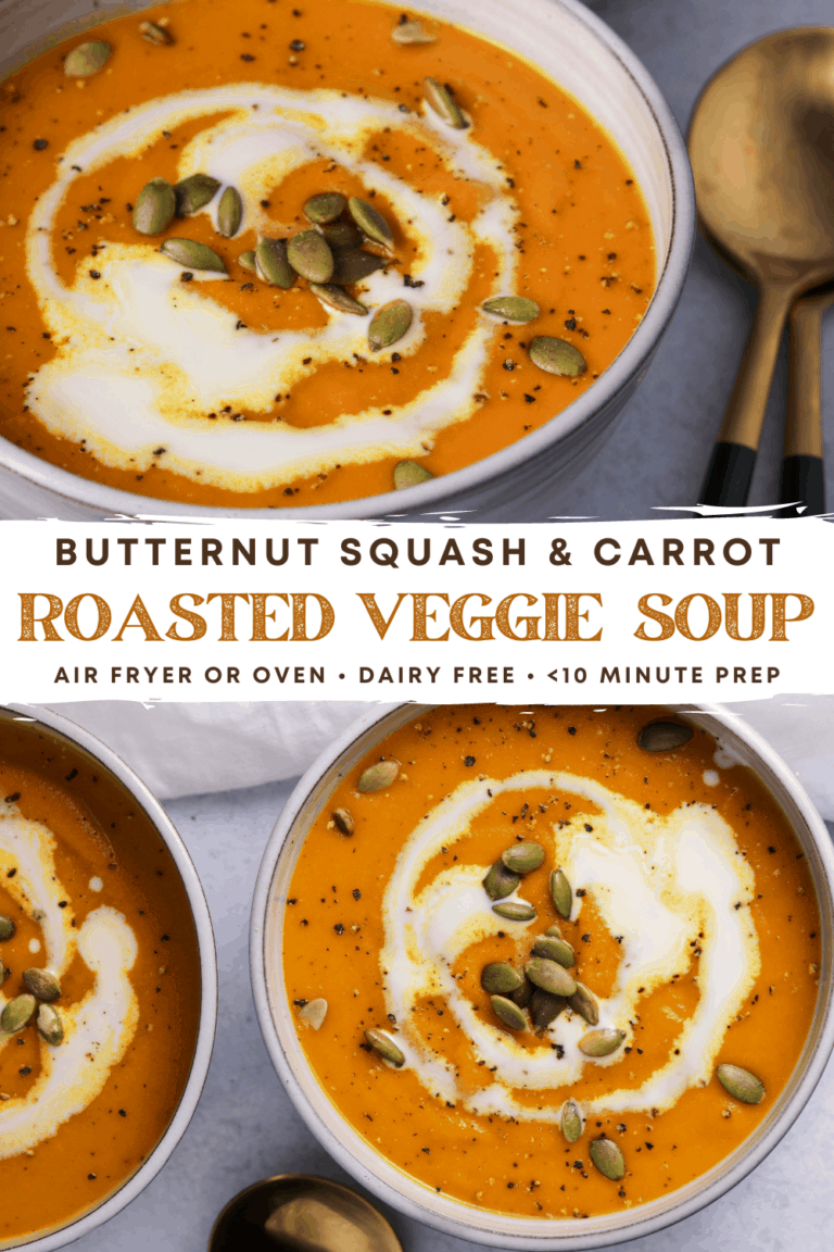 The Easiest Roasted Butternut Squash Soup (Air Fryer or Oven)