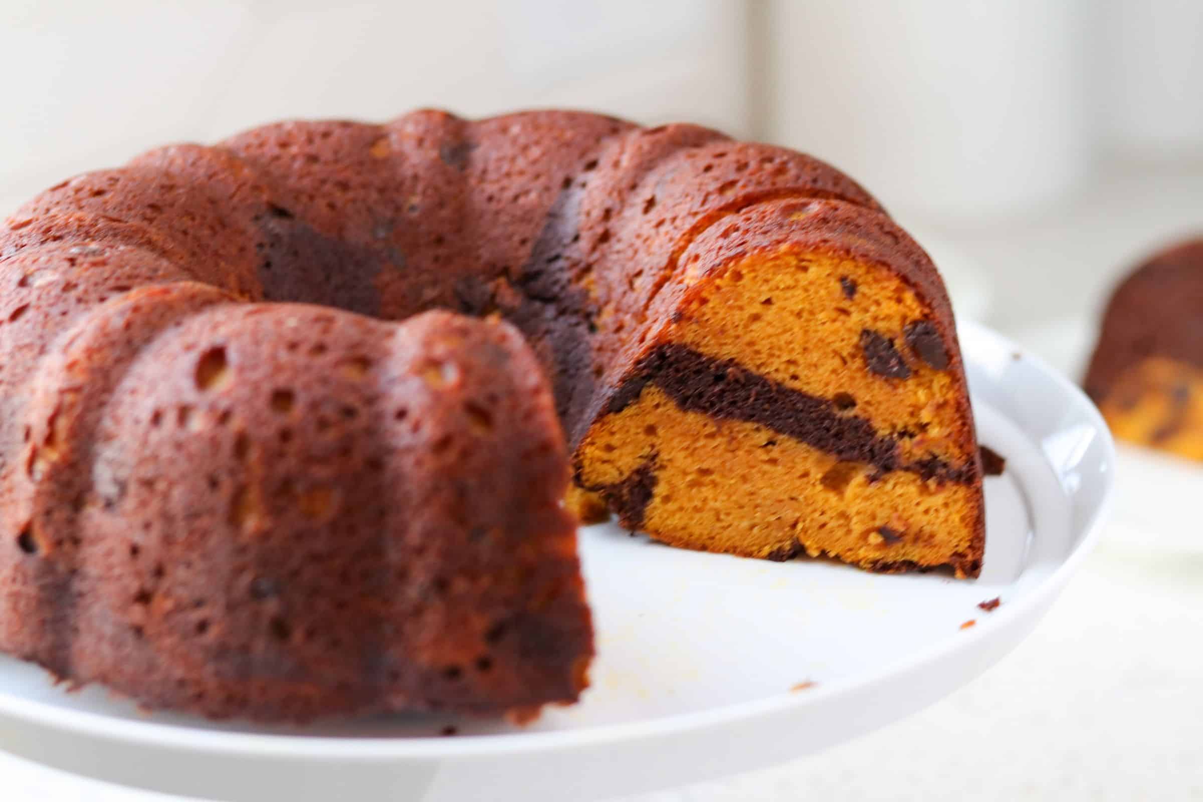 Pressure Cooker (Instant Pot) Pumpkin Chocolate Chip Bundt Cake