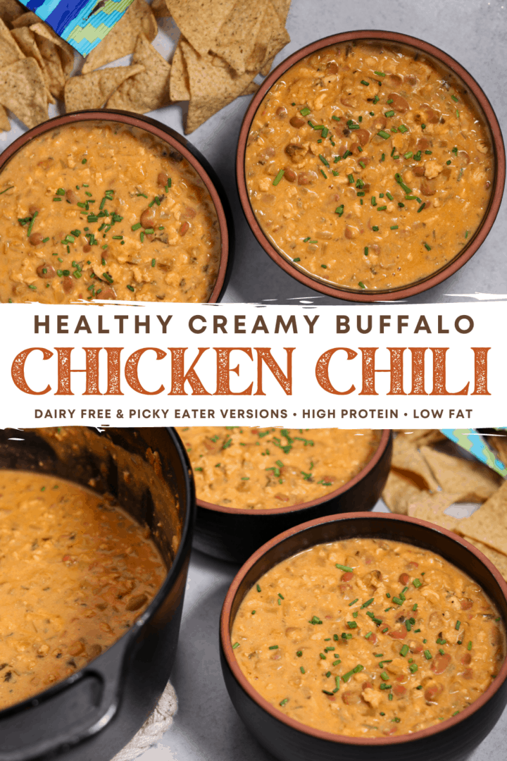 Creamy Buffalo Ground Chicken Chili (Dairy Free) Kinda Healthy Recipes