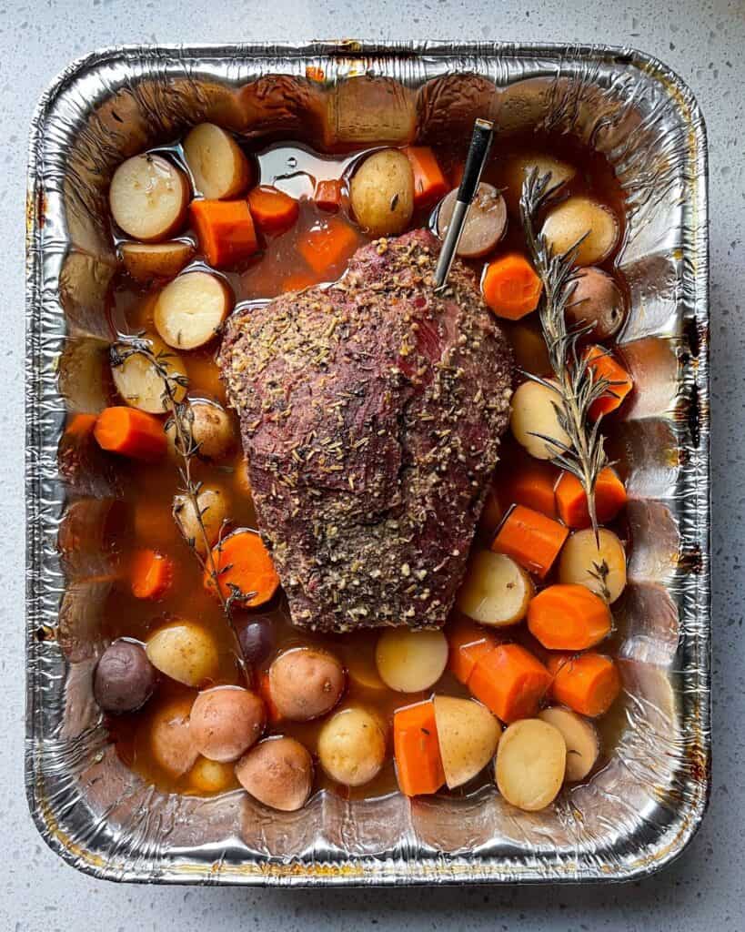 smoked pot roast after 4 hours at 300ºF 