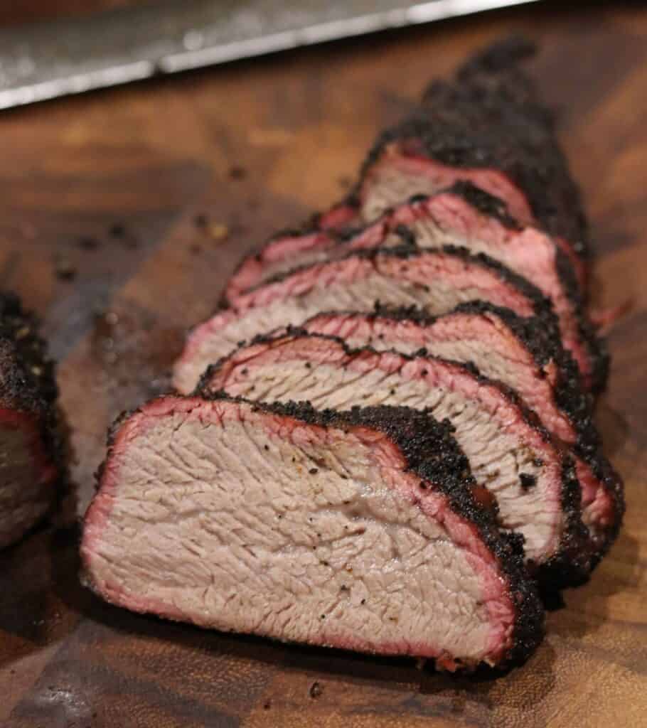 slices of smoked tri tip