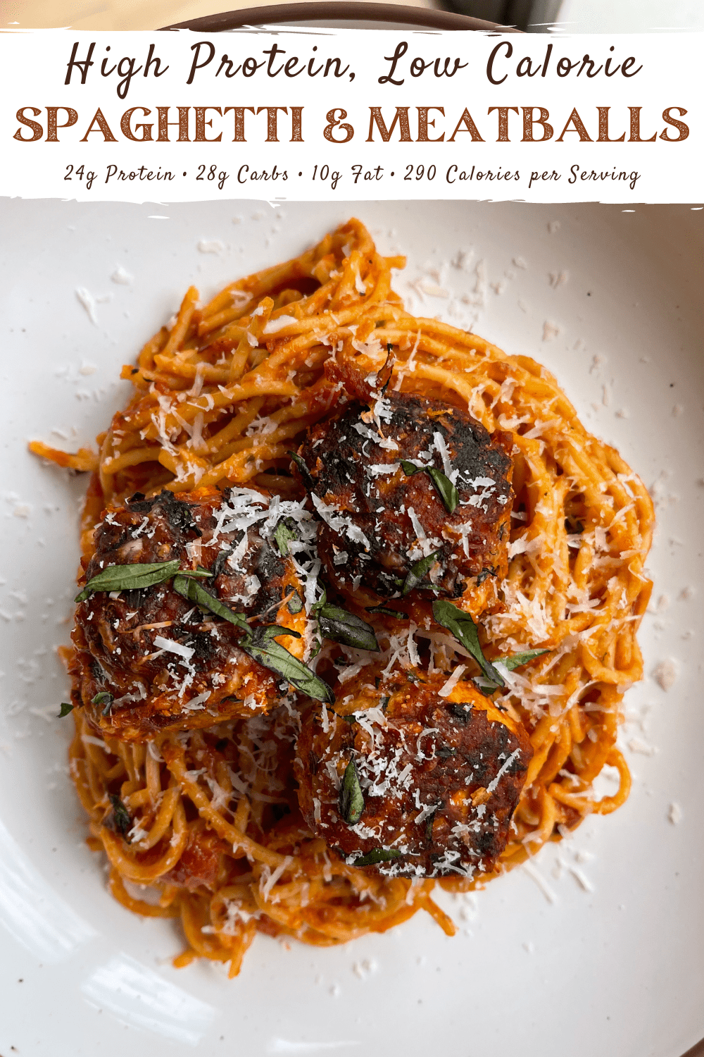 High Protein Spaghetti and Italian Chicken Meatballs
