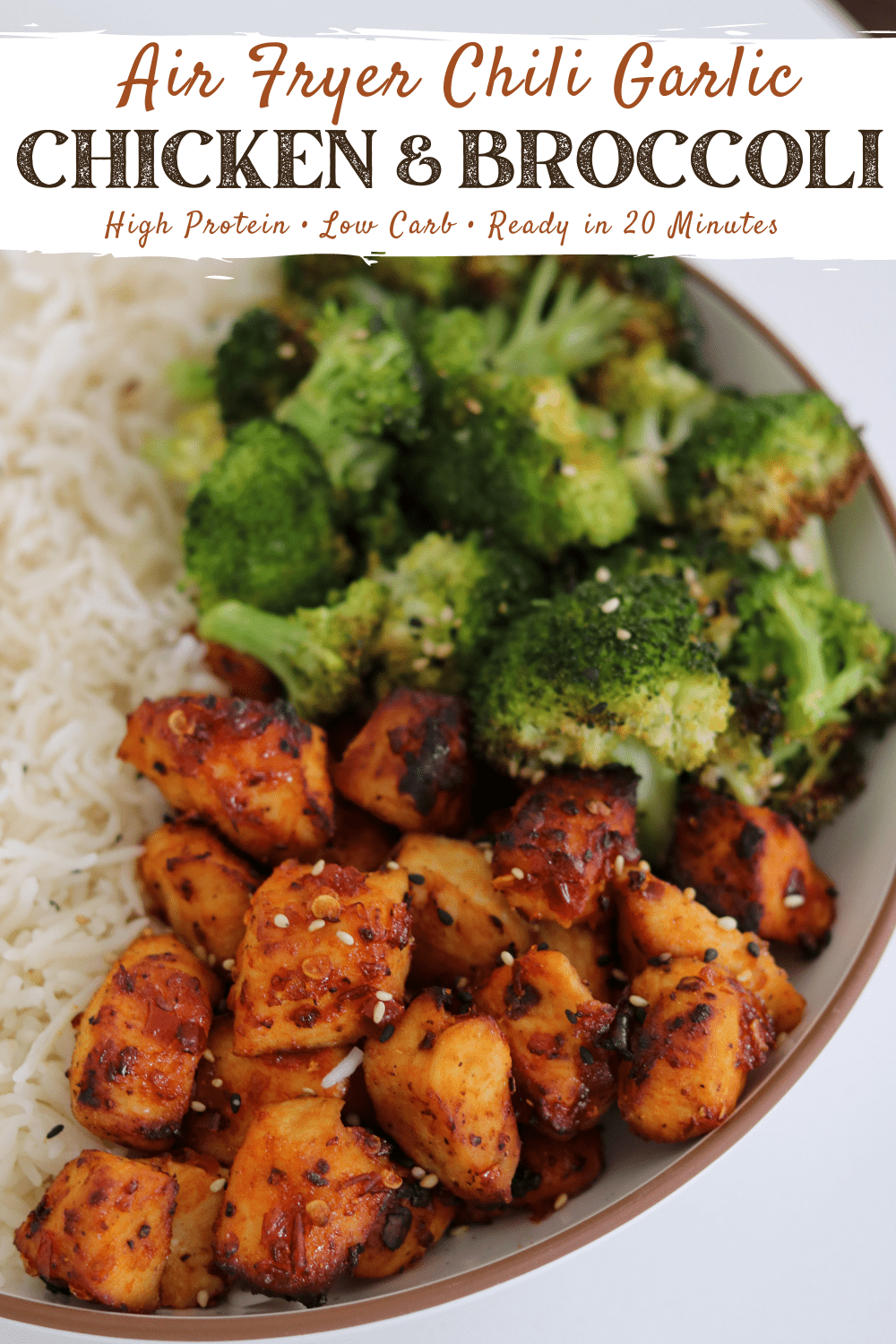 Chili Garlic Air Fryer Chicken and Broccoli (High Protein and Low Carb)
