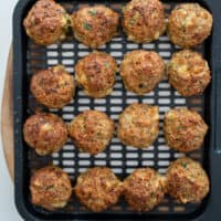 Italian ground turkey meatballs after air frying
