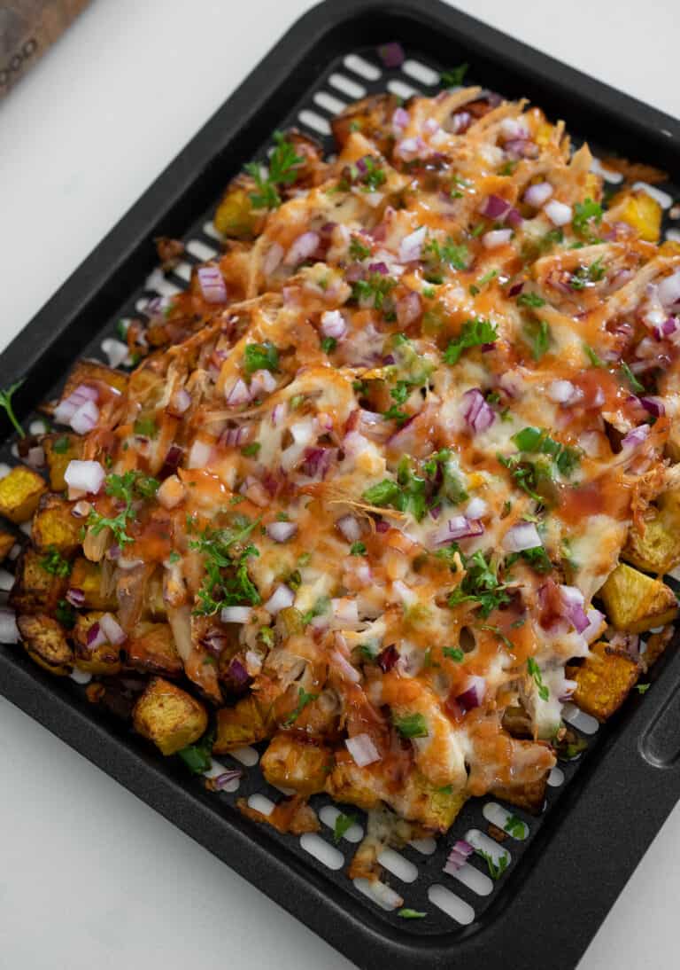 Butternut Squash Nachos with BBQ Chicken