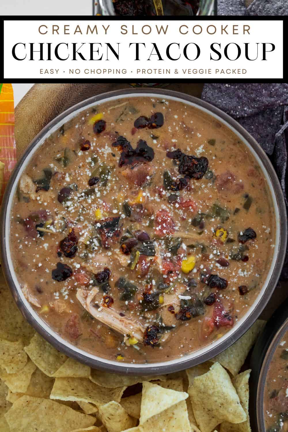 Creamy Slow Cooker Chicken Taco Soup