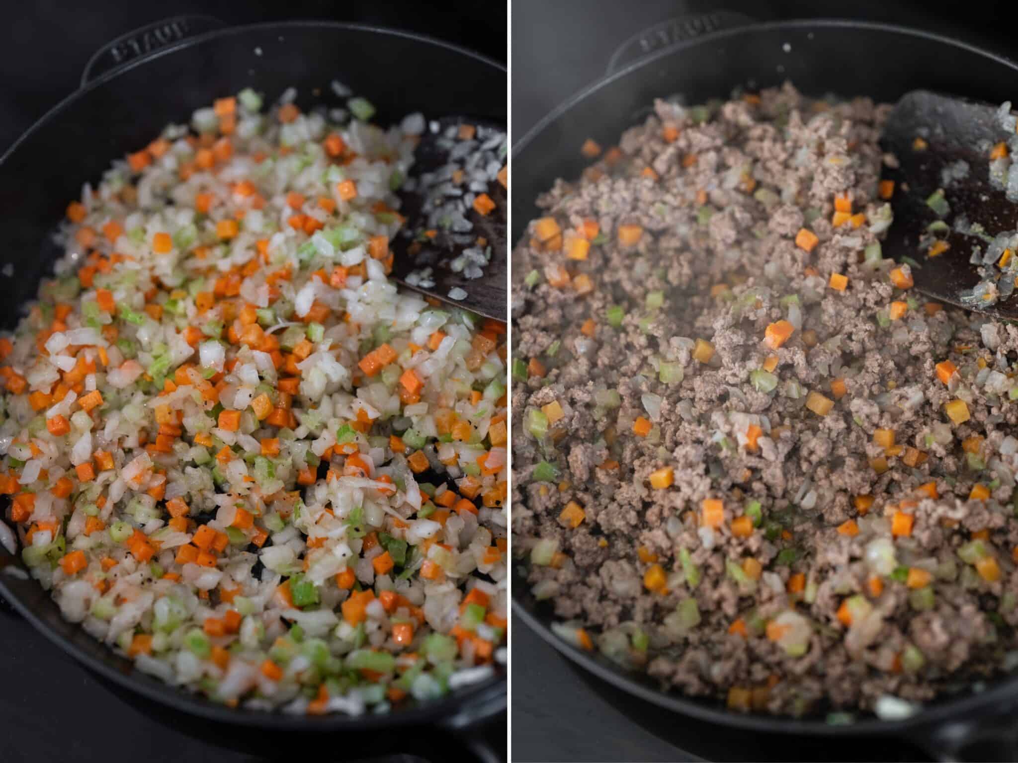One Skillet Ground Beef Pot Pie Kinda Healthy Recipes