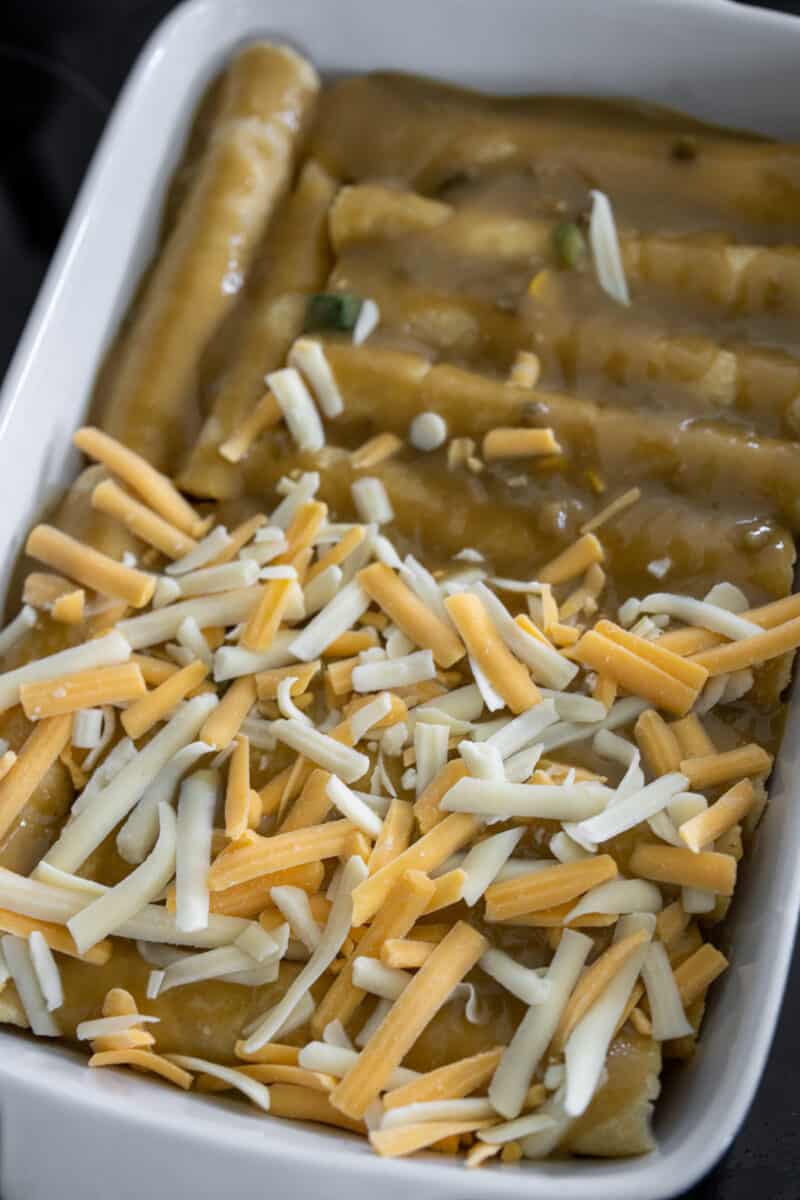 Green Chile Ground Turkey Enchiladas