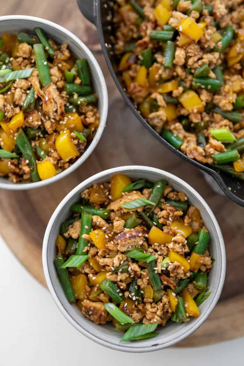 Honey Sesame Ground Chicken Stir Fry
