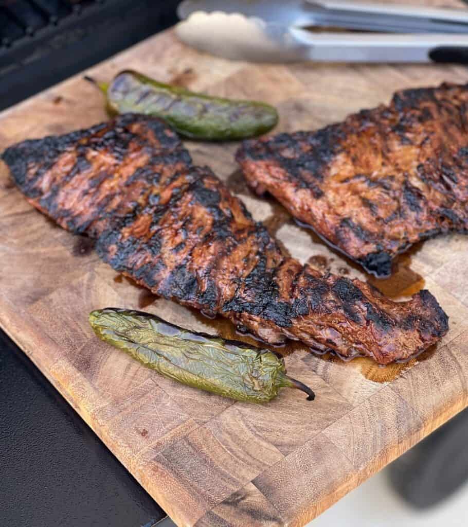 grilled beef fajitas on a cutting board